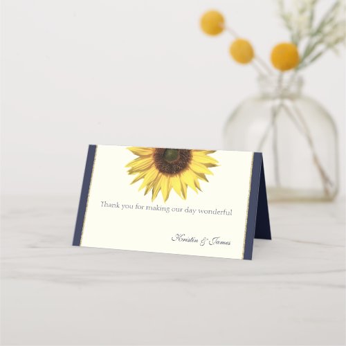 Sunflower Blue and Ivory Seating Place Card