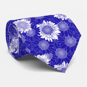 Sunflower Blue And White Neck Tie