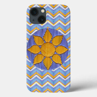 Sunflower Blue Chevron iPhone 13 Case