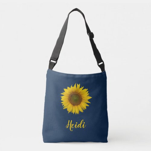 Sunflower Blue Custom Crossbody Bag