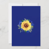 Sunflower Blue Floral Border Wedding Invitation (Back)
