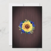 Sunflower Blue Floral Mason Jar Wedding Invitation (Back)