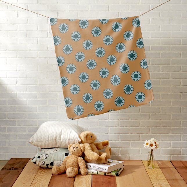 Sunflower Blue Floral Nursery Baby Blanket (Sunflower Blue Floral Nursery Baby Blanket from Studio Posies. )