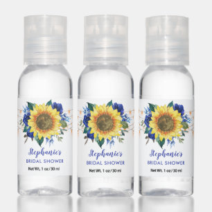 Sunflower Blue Floral String Lights Bridal Shower Hand Sanitizer