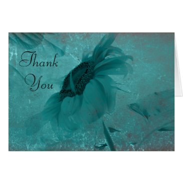 Sunflower Blue Modern Vintage Textured Thank You Card Sunflower Blue Modern Vintage Textured Thank You Card