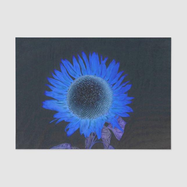 Sunflower Blue Purple Black Single Rustic Pop Art Tissue Paper (Front)