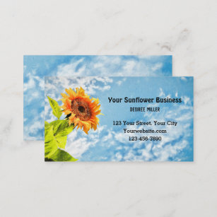 Sunflower Blue Sky And Clouds Fine Art Country Business Card