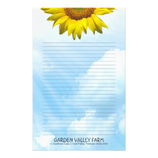 Sunflower Blue Sky Lined Personal Writing Paper
