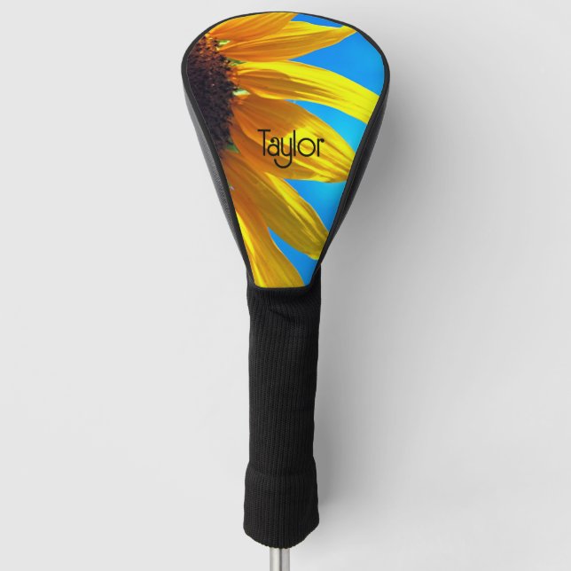 Sunflower Blue Sky Personalized Golf Head Cover (Front)