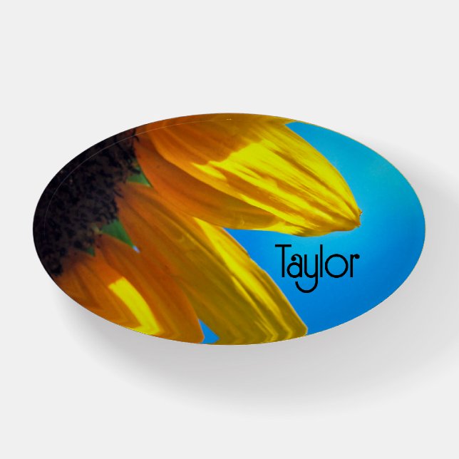 Sunflower Blue Sky Personalized Paperweight (Front)