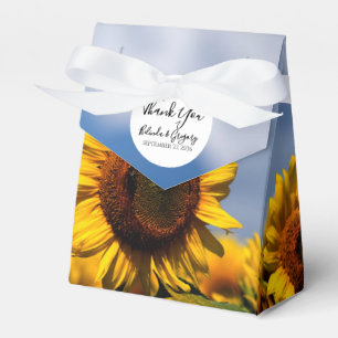 Sunflower Blue Sky Rustic Wedding Favor Boxes