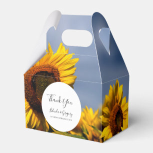 Sunflower Blue Sky Rustic Wedding Favor Boxes