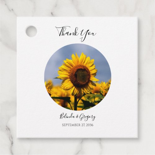 Sunflower Blue Sky Rustic Wedding Gift Favor Tags