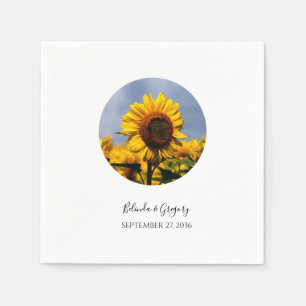 Sunflower Blue Sky Rustic Wedding Napkins