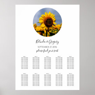 Sunflower Blue Sky Rustic Wedding Seating Chart