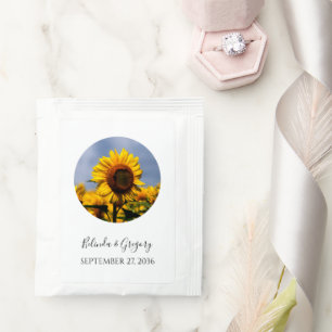 Sunflower Blue Sky Rustic Wedding Tea Bag Drink Mix