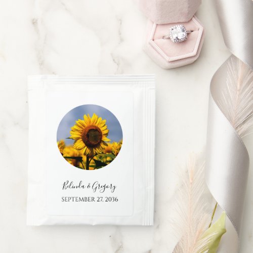 Sunflower Blue Sky Rustic Wedding  Tea Bag Drink Mix