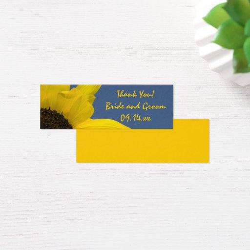 Customizable Sunflower and Sky Wedding Favor Tags Business Cards