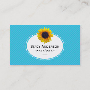 Sunflower   Blue Stripes Business Card