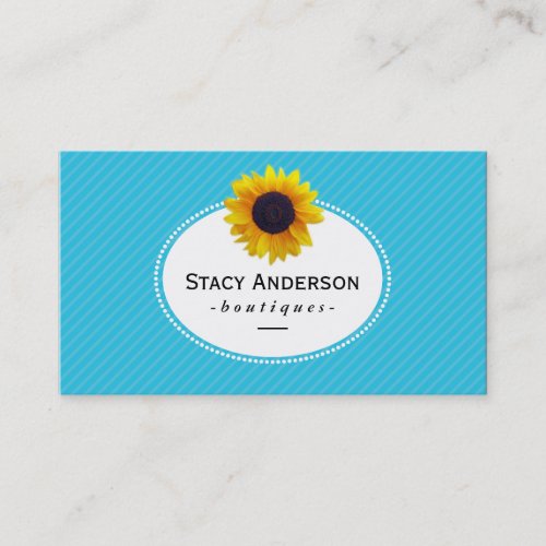 Sunflower  Blue Stripes Business Card