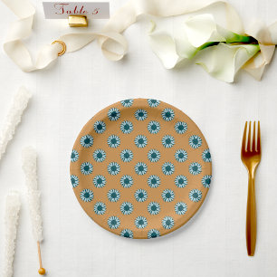 Sunflower Blue Tiny Flowers Paper Plates