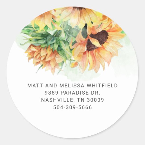 Sunflower Blush Bright Floral Return Address Label