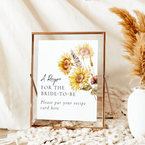 Sunflower Boho Wildflower Modern Bridal Shower Poster