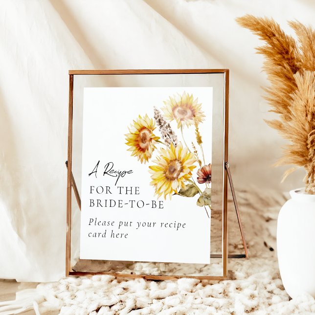 Sunflower Boho Wildflower Modern Bridal Shower Poster (Creator Uploaded)