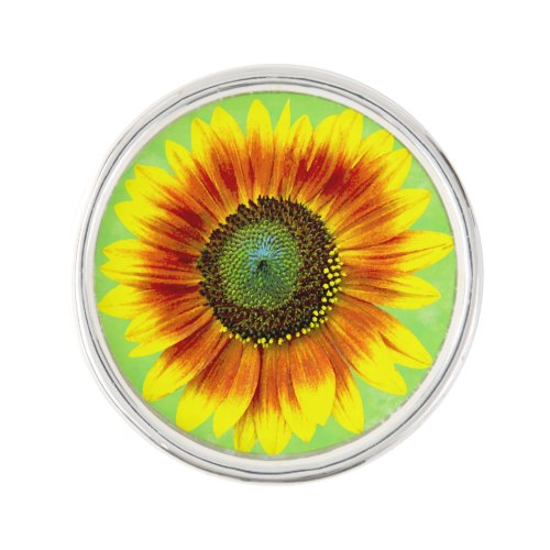 Sunflower Bold Floral Yellow and Green Flower Pin