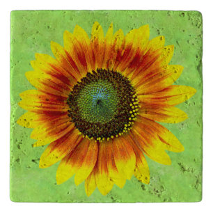 Sunflower Bold Floral Yellow and Green Flower Trivet