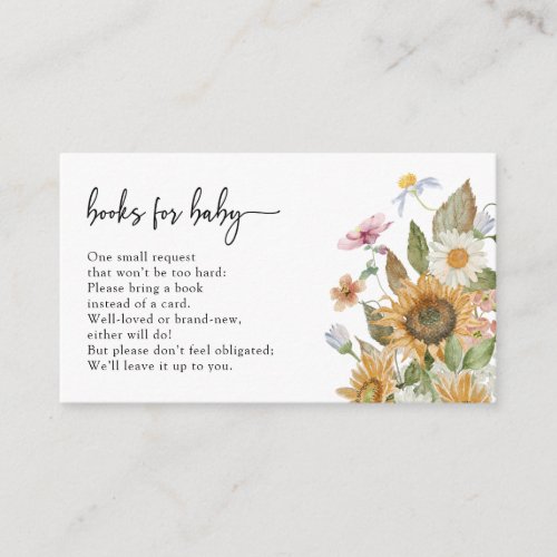 Sunflower Books For Baby Enclosure Card