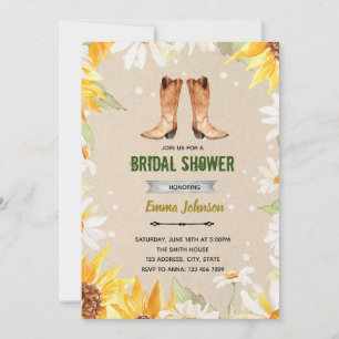 Sunflower boots invitation