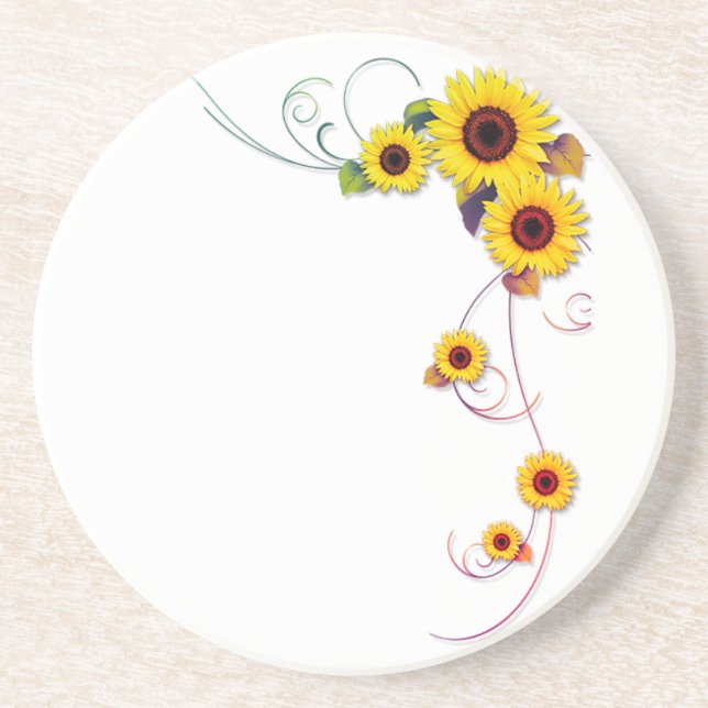 Sunflower border coaster (Front)