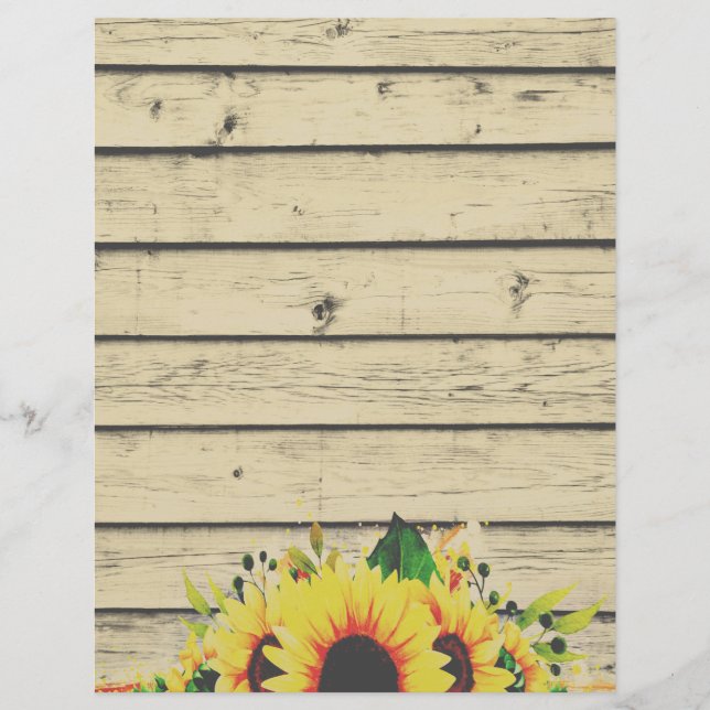 Sunflower border on wood (Front)