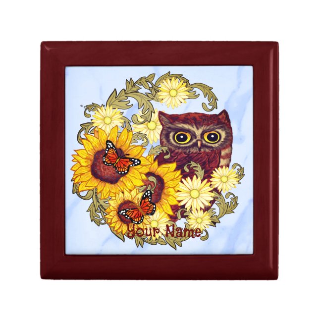 Sunflower Border Owl gift box (Front)