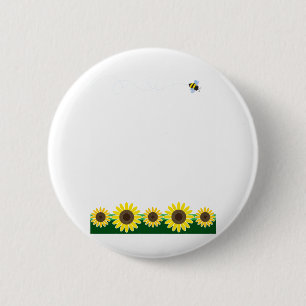 Sunflower Border Pinback Button