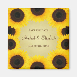 Sunflower Border Save the Date Magnet