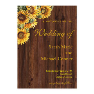Sunflower Botancial Wedding Invitation
