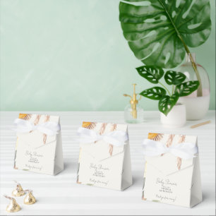 Sunflower Botanical Cream Baby Shower Thank You Favor Boxes