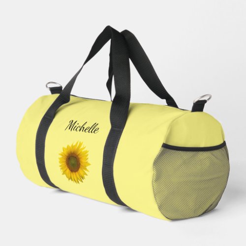 Sunflower Botanical Floral Boho Yellow  Duffle Bag