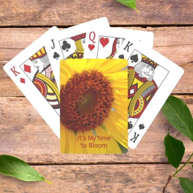 Sunflower Botanical Floral Customizable Poker Cards (Creator Uploaded)
