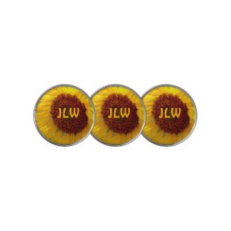 Sunflower Botanical Flower Personalized Initials