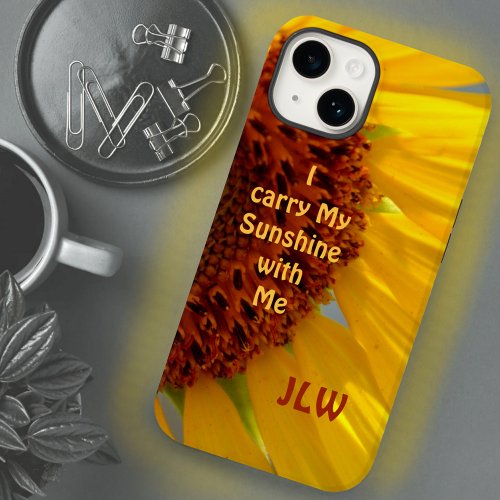 Sunflower Botanical I Carry My Sunshine with Me Case_Mate iPhone 14 Case