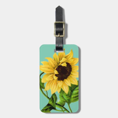 Sunflower Botanical Personalized Bag Tag