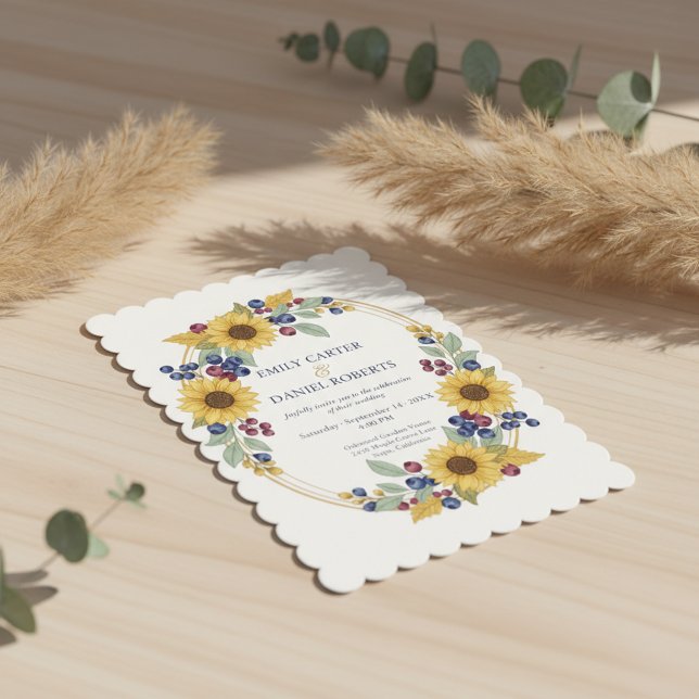Sunflower Botanical Wedding Invitation (Creator Uploaded)