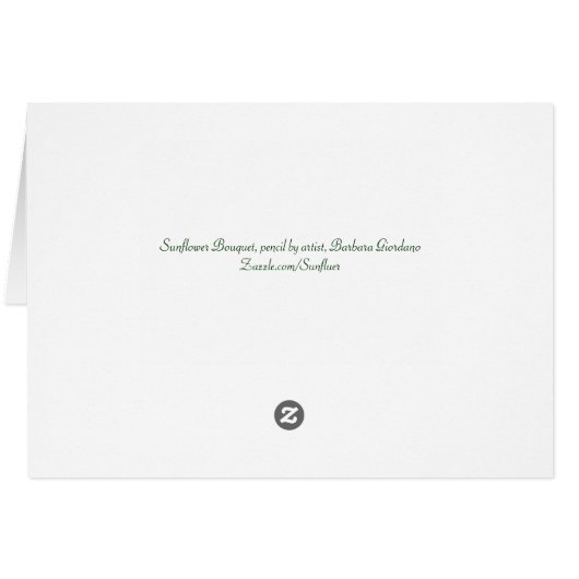 Sunflower Bouquet Card (Back Horizontal)