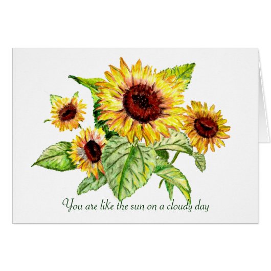 Sunflower Bouquet Card (Front Horizontal)