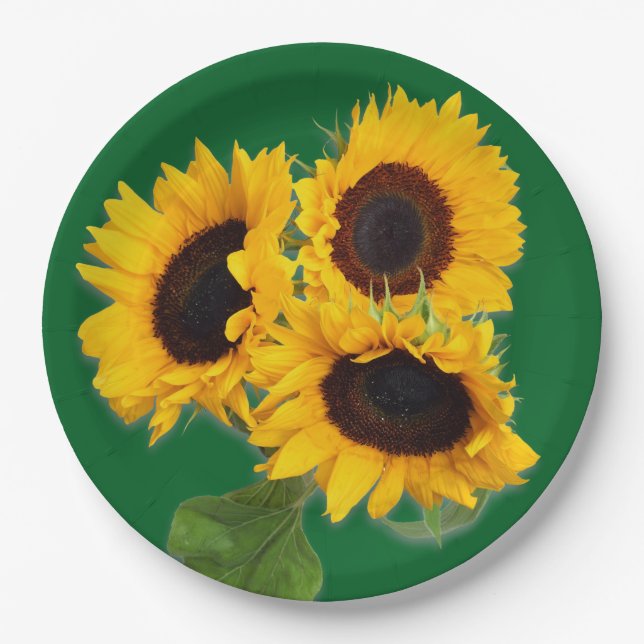 Sunflower Bouquet Disposable Paper Plate (Front)