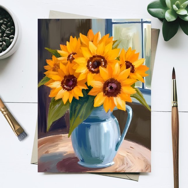 Sunflower Bouquet Floral Watercolor Card (Creator Uploaded)