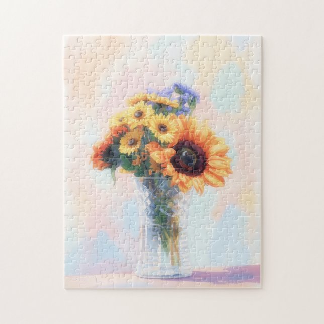 Sunflower Bouquet Flower Art Puzzle (Vertical)